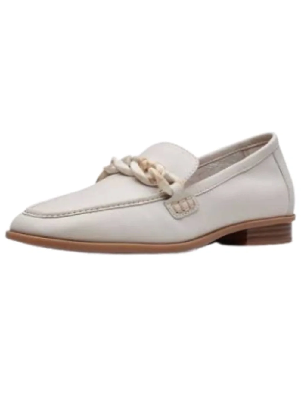 Womens Clarks Sarafyna Iris Loafer in White Leather. 26171042